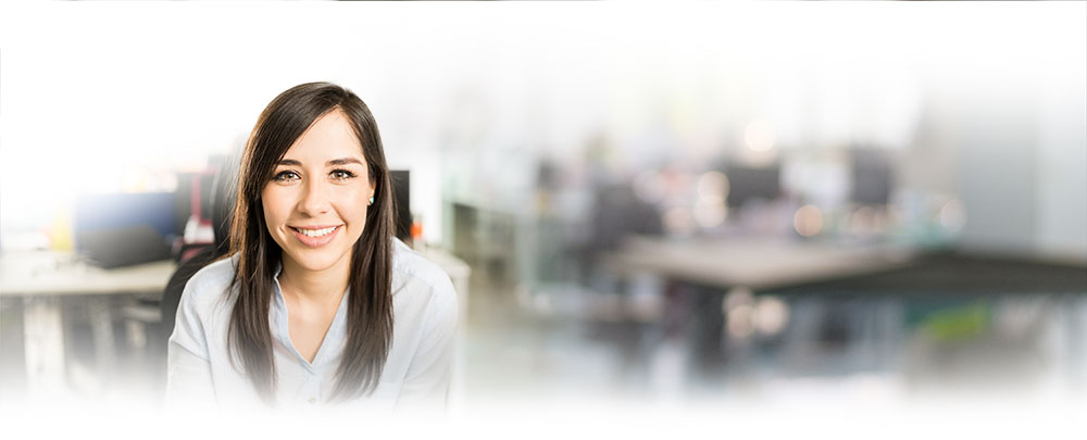 Applicant sitting in an office