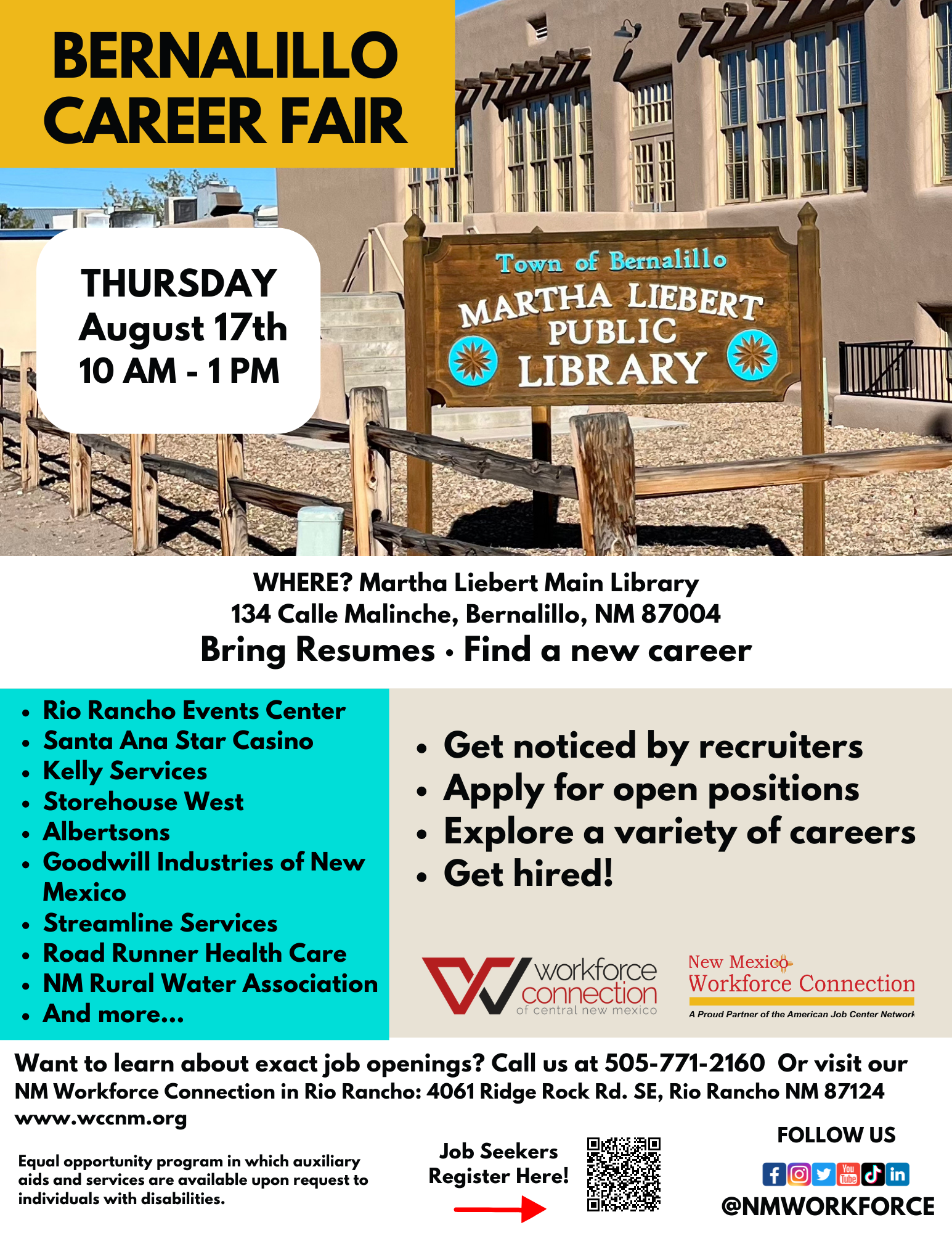 Bernalillo Career Fair flyer