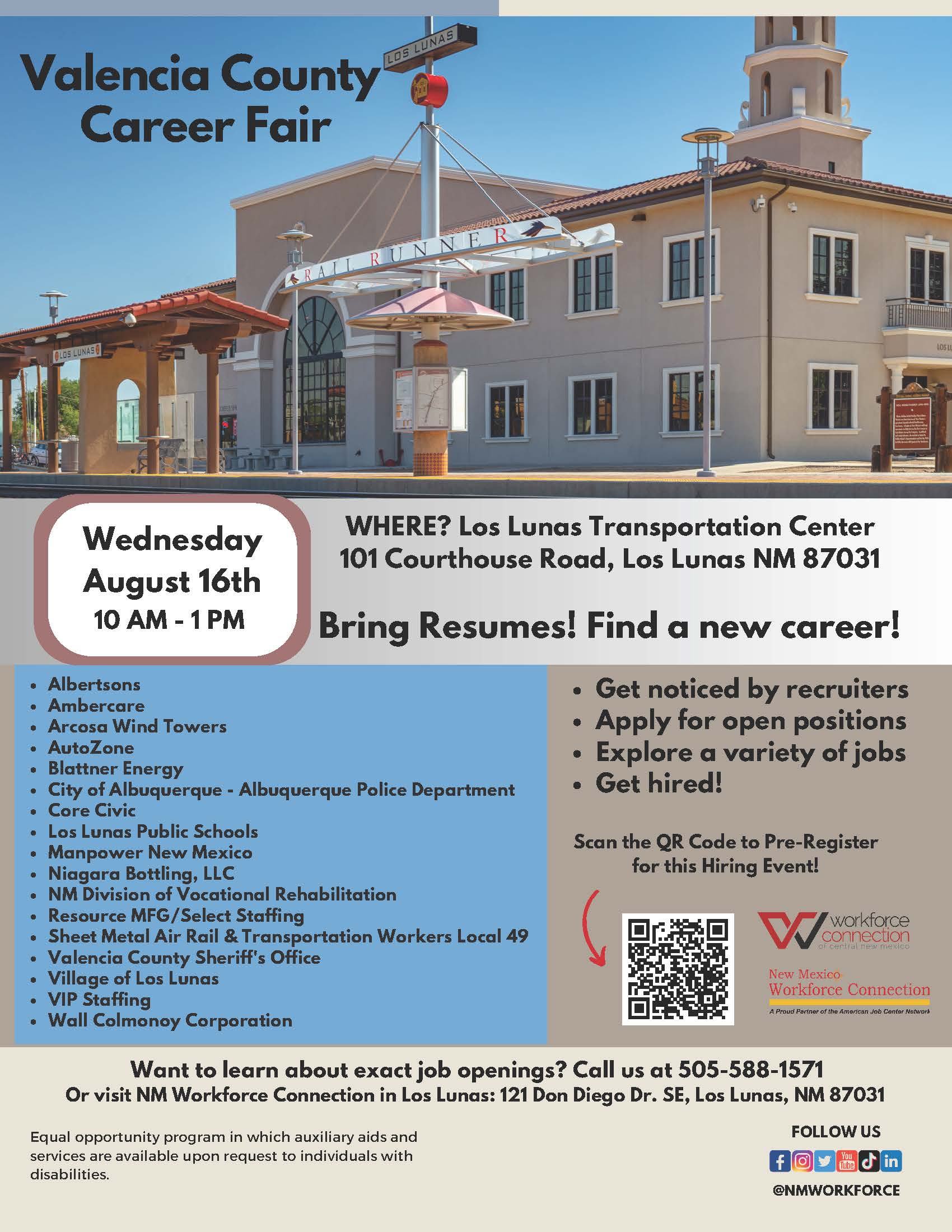 Valencia County Career Fair flyer