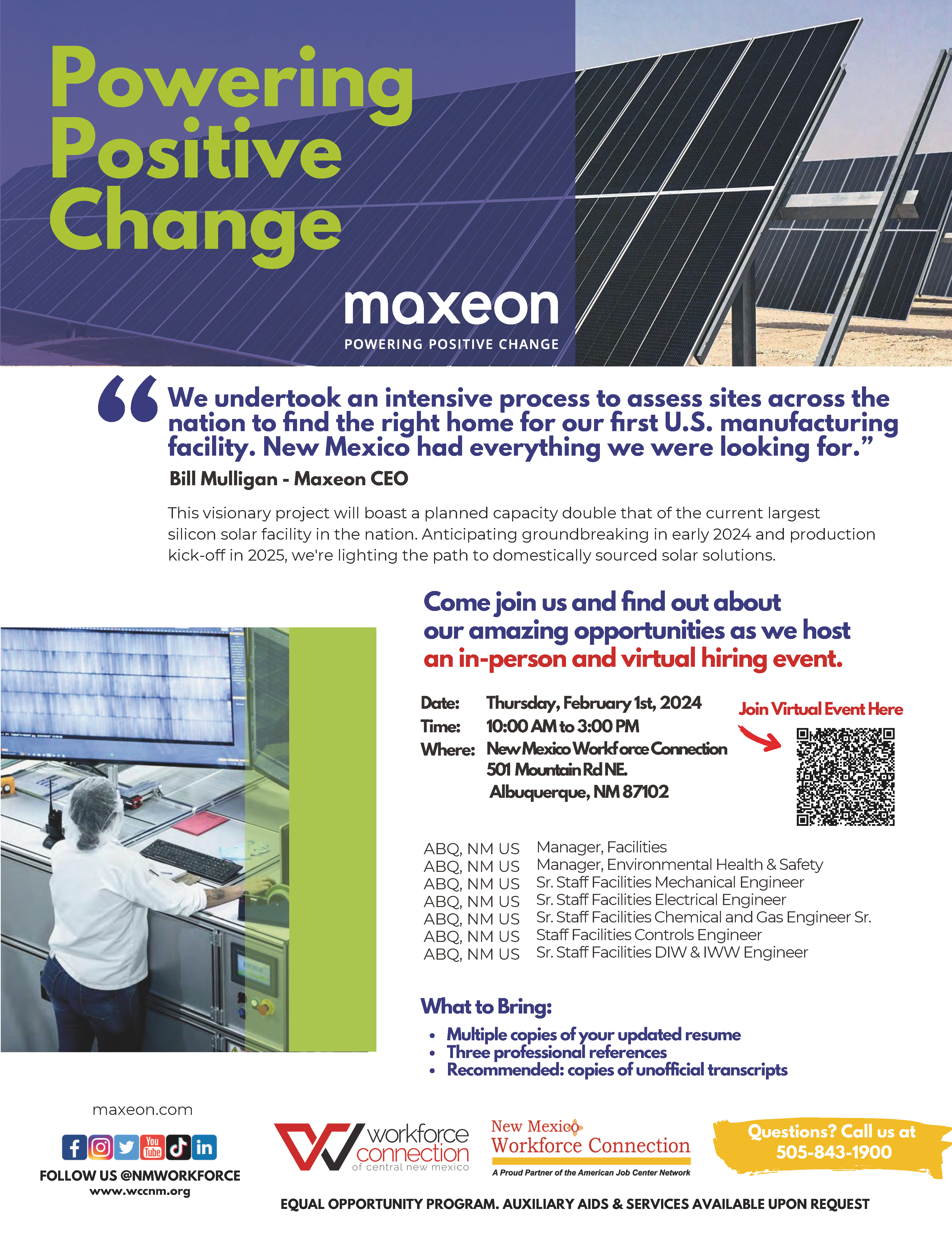 Maxeon Job Fair flyer