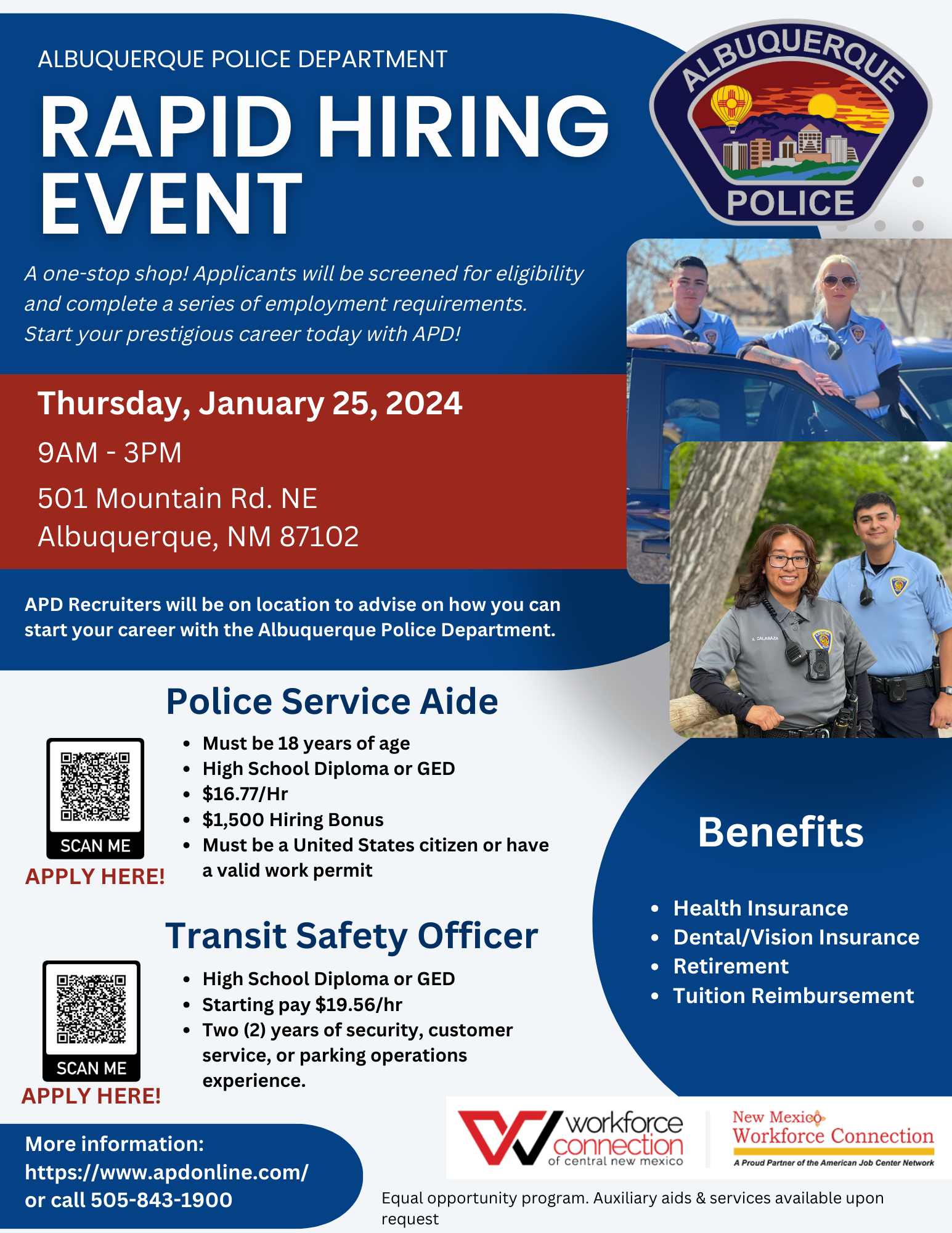 APD Rapid Hiring Event flyer