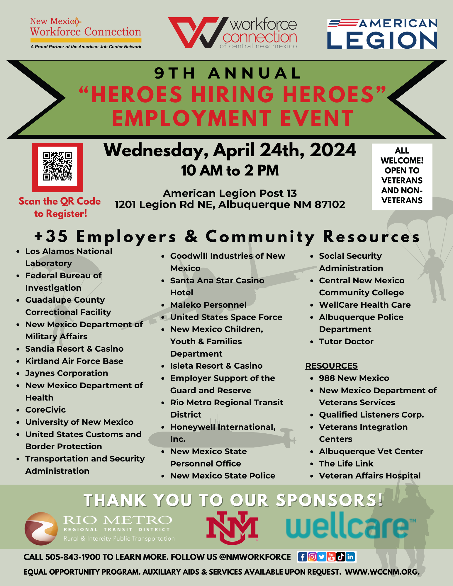9th Annual Heroes Hiring Heroes Employment Event flyer