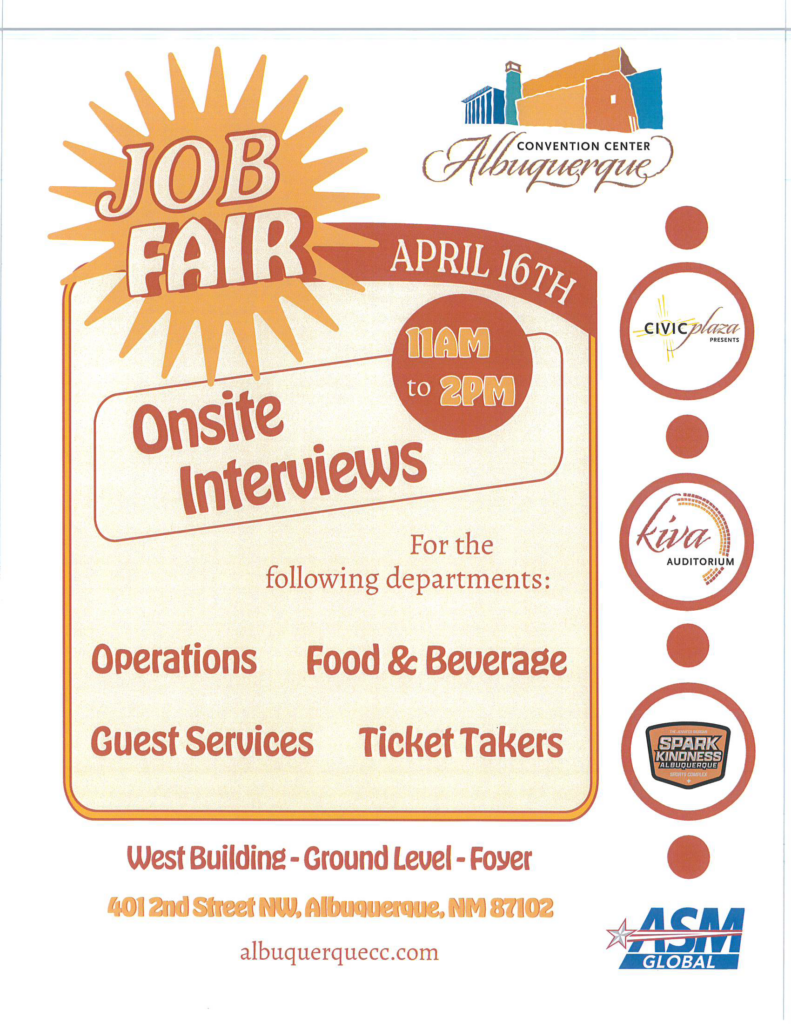 Albuquerque Convention Center Job Fair Workforce Connection of
