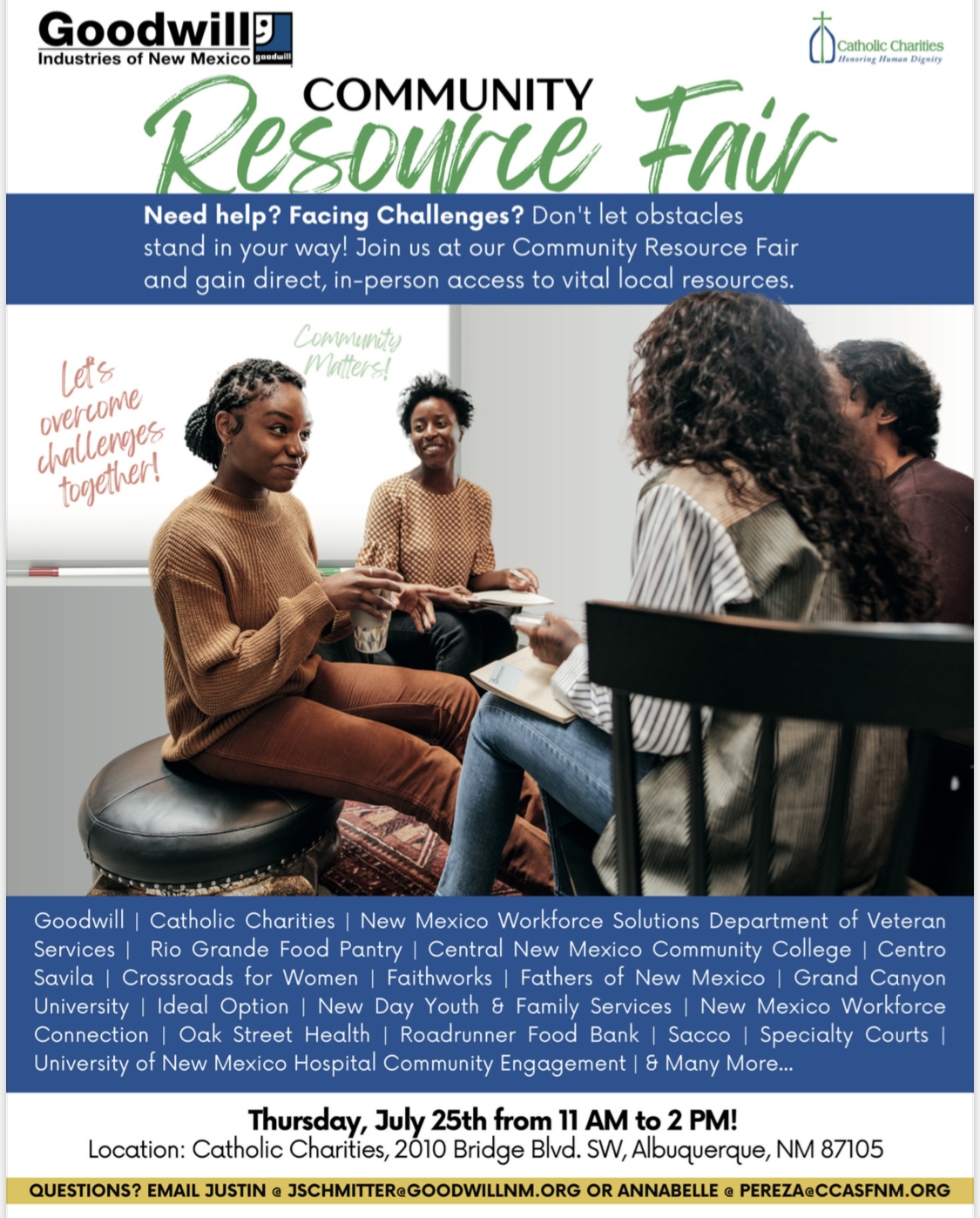 Goodwill Industries of New Mexico Community Resource Fair - Thursday, July 25th - Flyer
