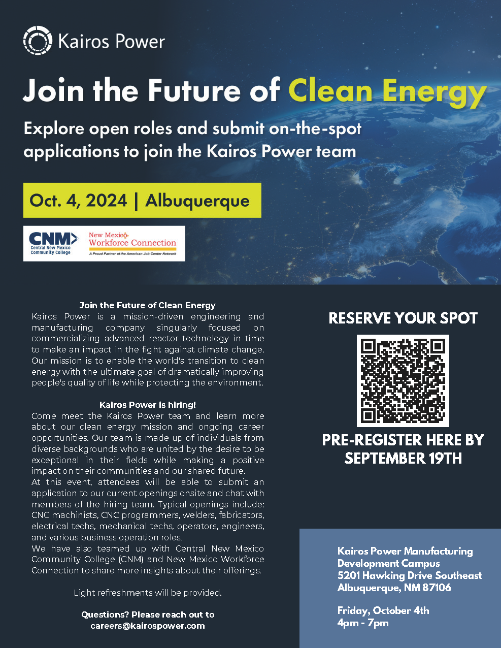 Kairos Power Hiring Event | October 4, 2024