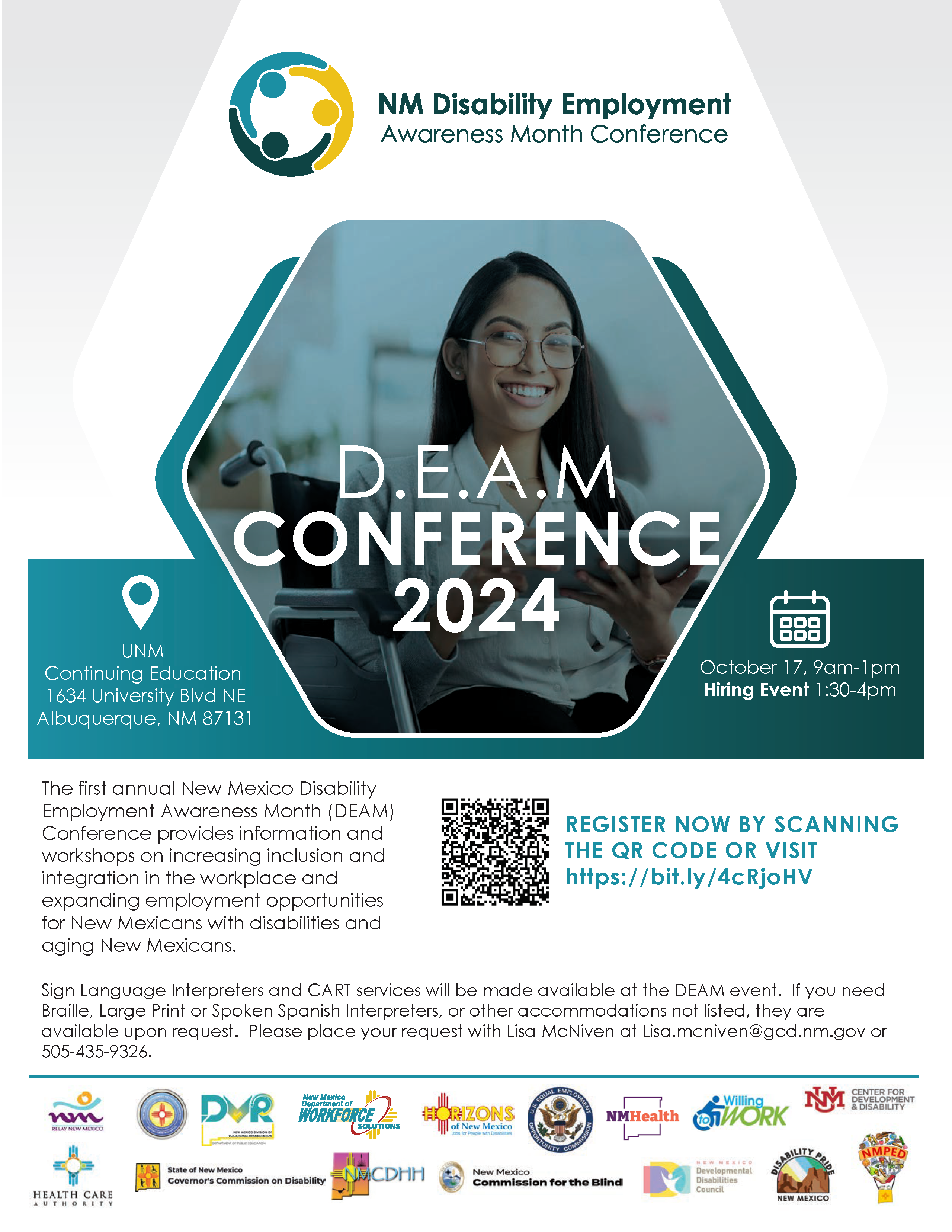NM Disability Employment Awareness Month Conference - October 17th from 9AM to 1PM - Flyer