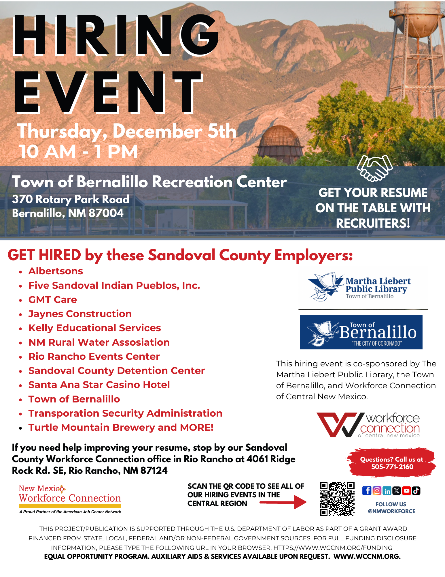 Sandoval County Hiring Event