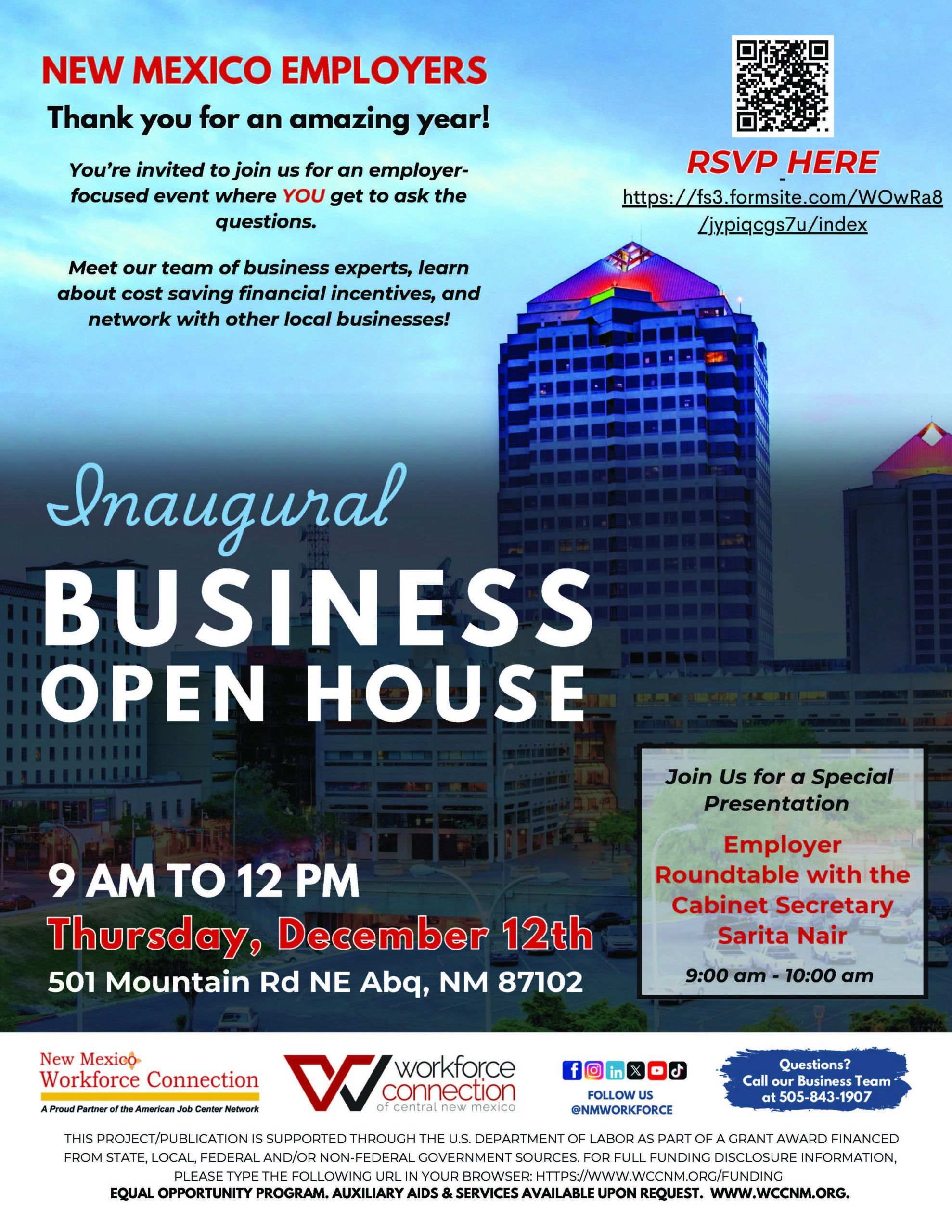 Inaugural Business Open House - 9am to 12pm Thursday, December 12th
