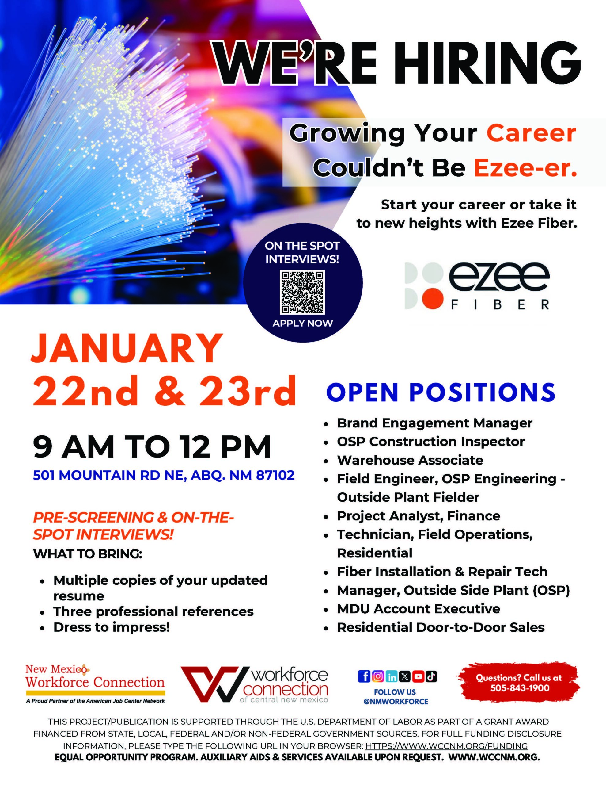 Ezee Fiber on January 22nd & 23rd from 9am to 12pm Flyer