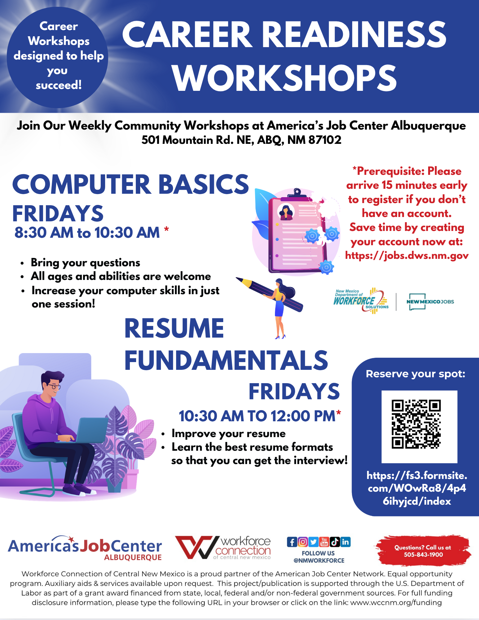 Flyer For Career Readiness Workshops on Fridays