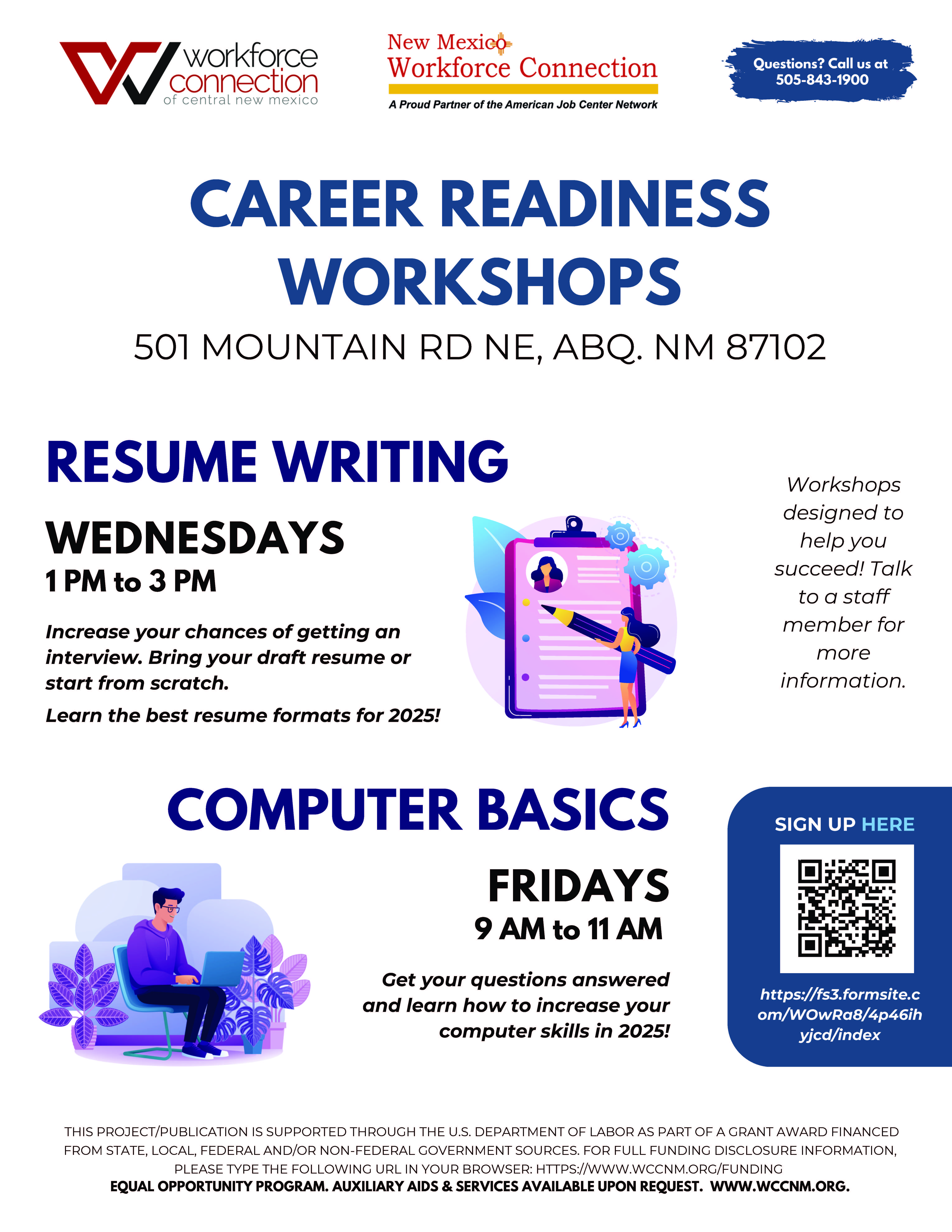 Career Readiness Workshops at 501 Mountain Rd NE, ABQ NM 87102 Flyer