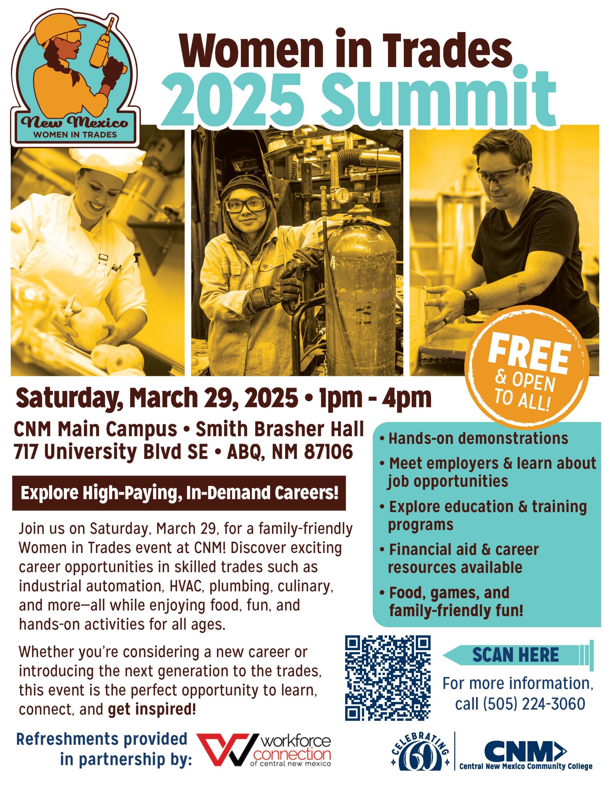 NM Women in Trades 2025 Summit on Saturday, March 29th from 1pm to 4pm - Flyer
