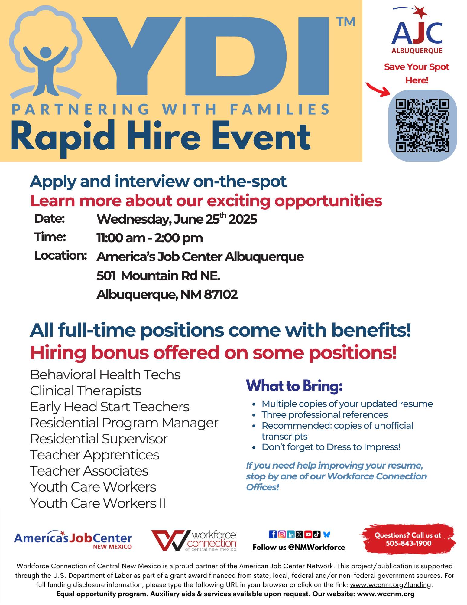 YDI Rapid Hire Event on Wednesday, June 25th, 2025