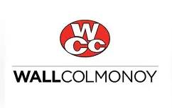 Logo for Wall Colmonoy, featuring the red letters 'WCC' inside an oval above the company name in black text.