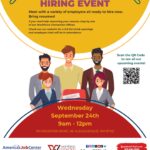 Save the Date Employee Connection Hiring Event on Wednesday, September 24th from 9am to 12pm