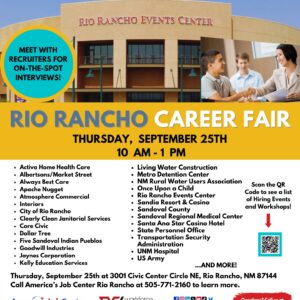 Rio Rancho Career Fair - Thursday, September 25th flyer