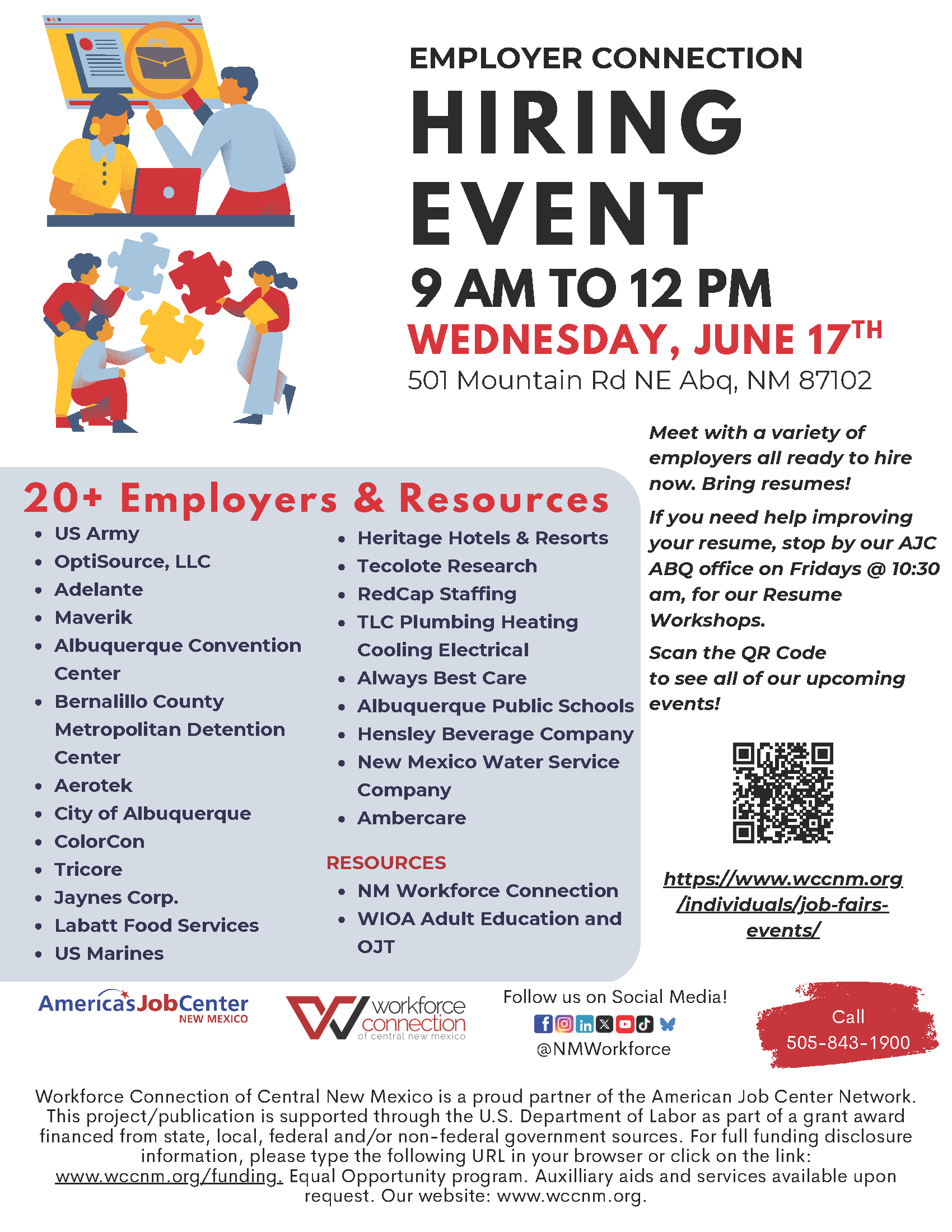 Flyer For Hiring Event on June 17th.
